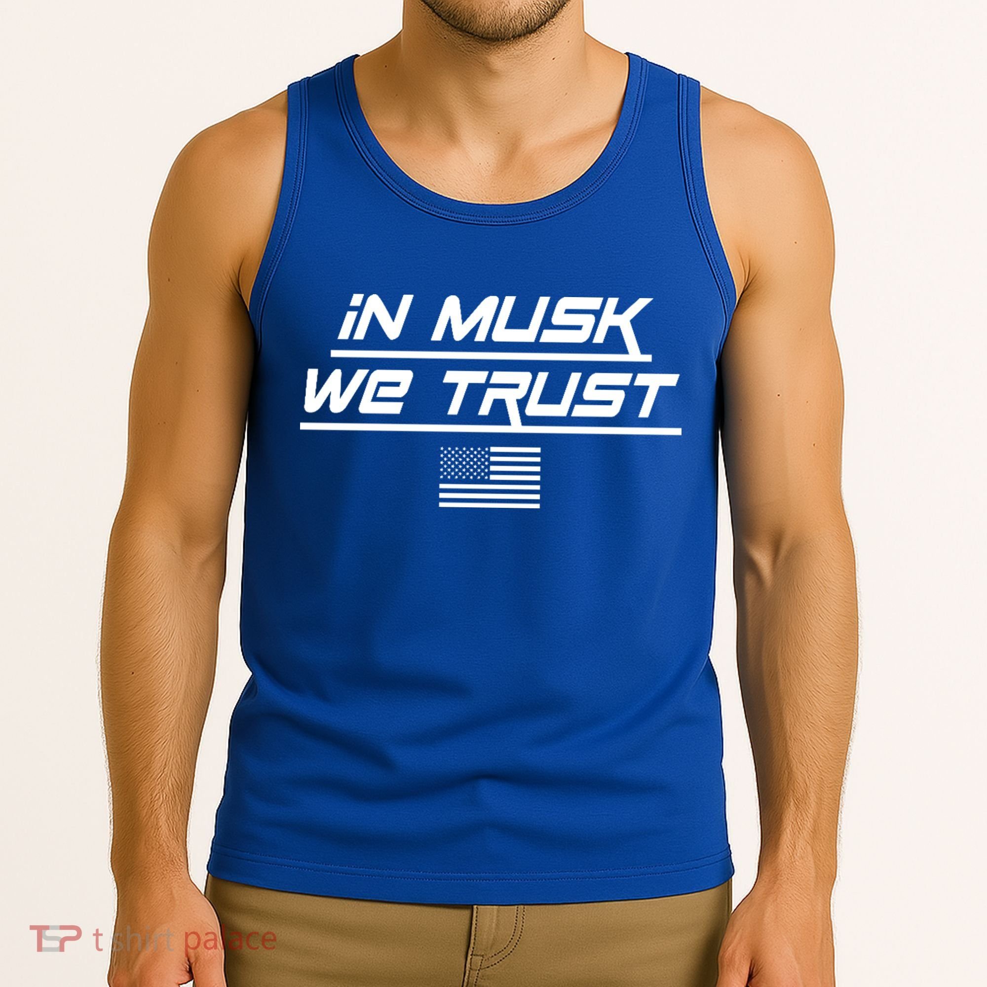 In Musk We Trust USA Flag Elon Funny Tank Top