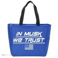 In Musk We Trust USA Flag Elon Funny Tote Bag thumb 0