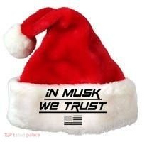 In Musk We Trust USA Flag Elon Funny Santa Hat thumb 0