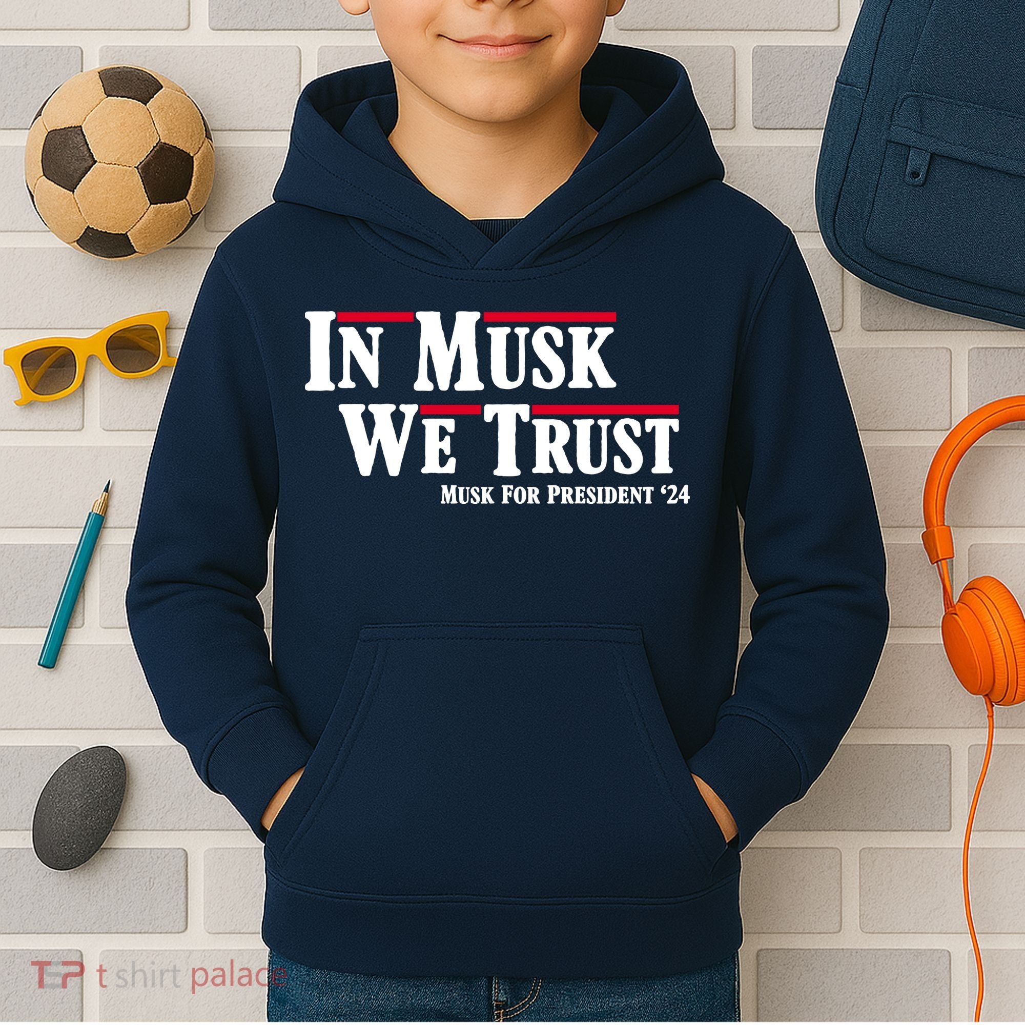 In Musk We Trust Musk For President 2024 Kids Hoodie