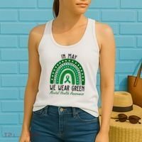In May We Wear Green For Mental Health Awareness Women's Tank Top thumb 2