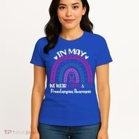 In May We Wear Purple And Blue Preeclampsia Awareness Meaningful Gift Women's T-Shirt thumb 4