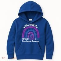 In May We Wear Purple And Blue Preeclampsia Awareness Meaningful Gift Kids Hoodie thumb 0