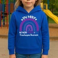 In May We Wear Purple And Blue Preeclampsia Awareness Meaningful Gift Kids Hoodie thumb 3