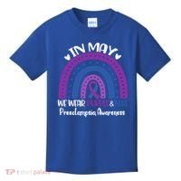 In May We Wear Purple And Blue Preeclampsia Awareness Meaningful Gift Kids T-Shirt thumb 0