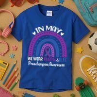 In May We Wear Purple And Blue Preeclampsia Awareness Meaningful Gift Kids T-Shirt thumb 3
