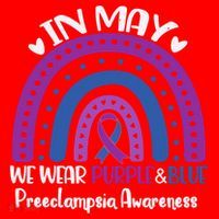 In May We Wear Purple And Blue Preeclampsia Awareness Meaningful Gift Santa Hat thumb 1