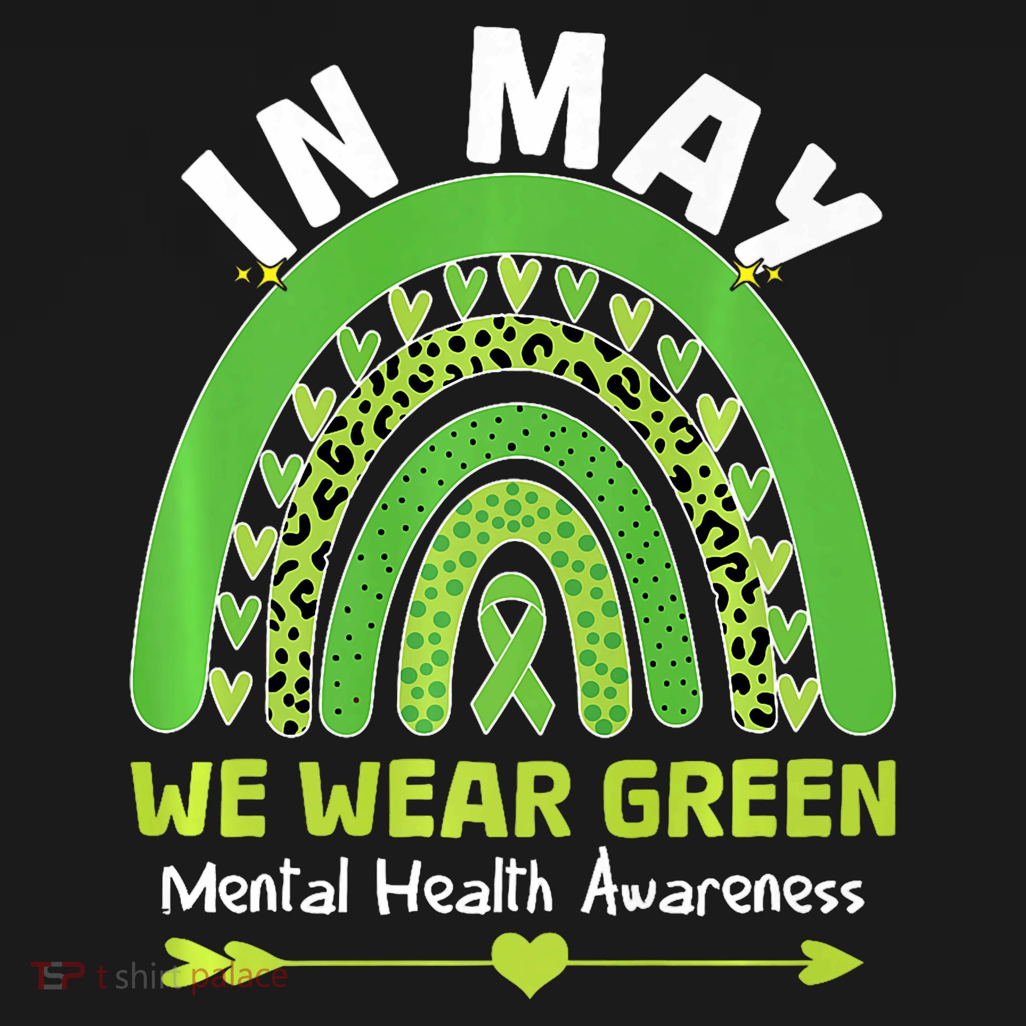 In May We Wear Green Mental Health Awareness Apron
