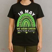 In May We Wear Green Mental Health Awareness T-Shirt thumb 4