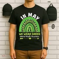 In May We Wear Green Mental Health Awareness T-Shirt thumb 6