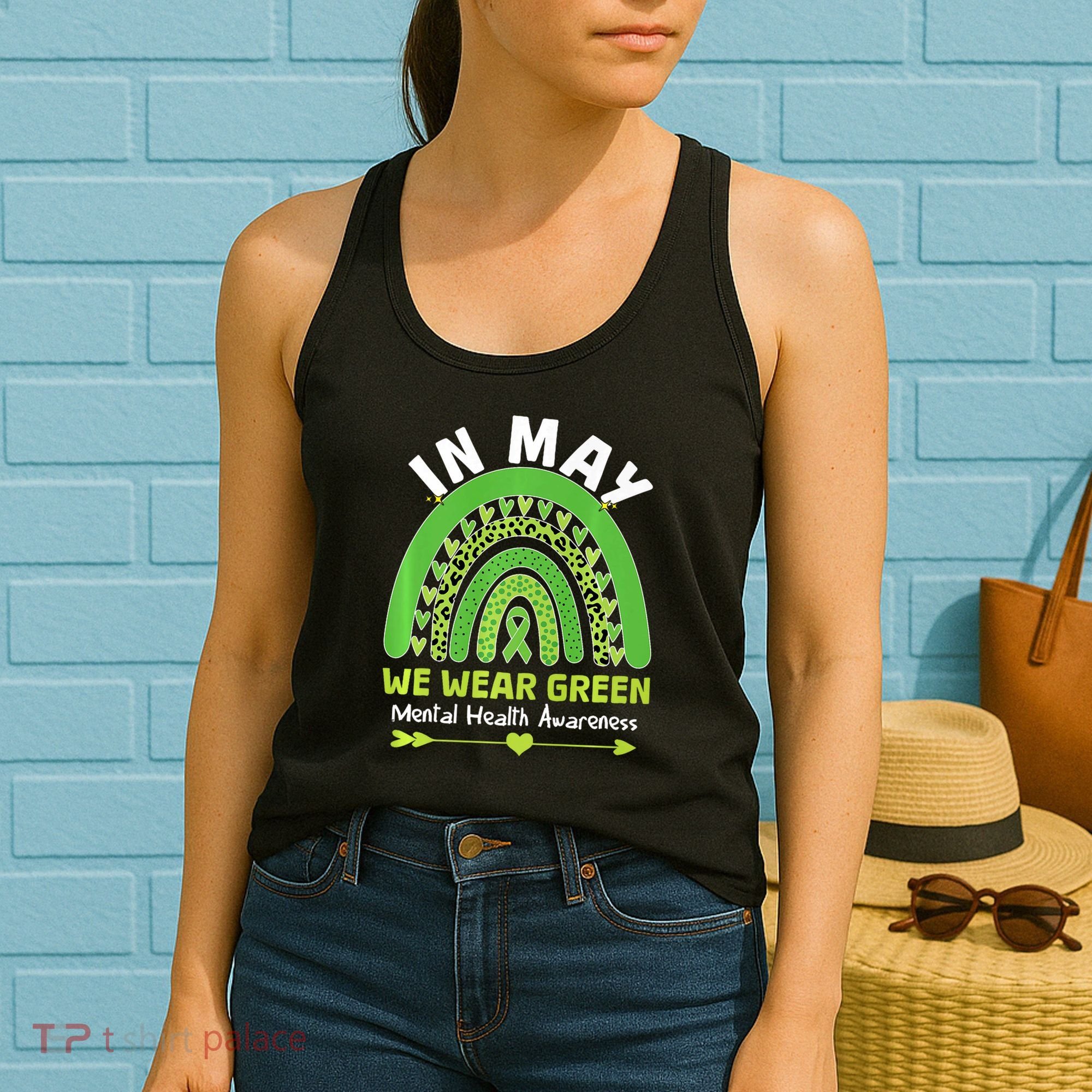 In May We Wear Green Mental Health Awareness Women's Tank Top