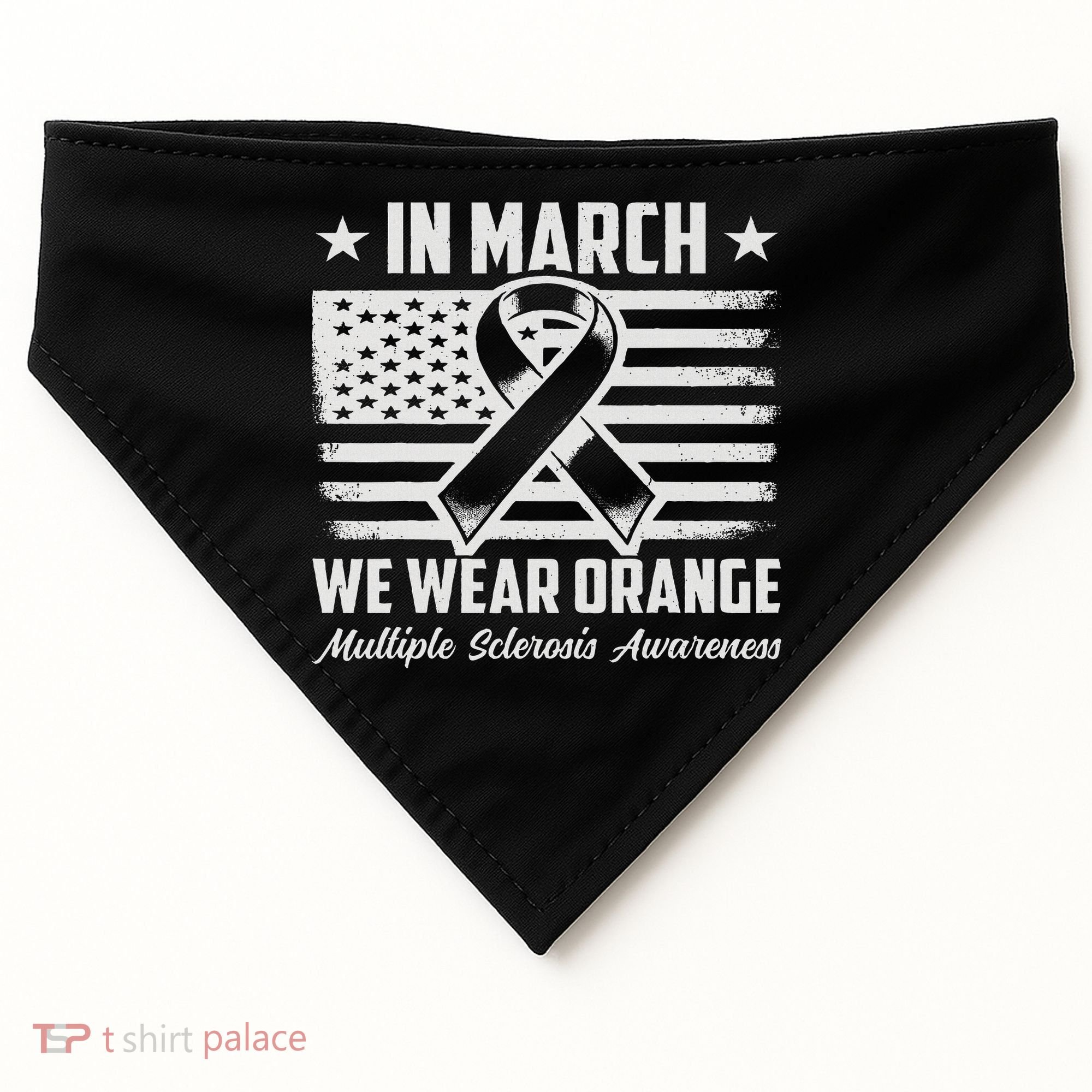 In March We Wear Orange For Multiple Sclerosis Awareness Ms USA-Made Doggie Bandana