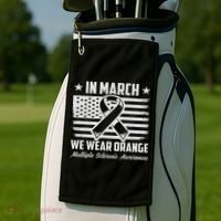 In March We Wear Orange For Multiple Sclerosis Awareness Ms Golf Towel thumb 2