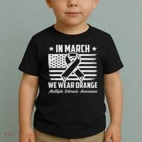 In March We Wear Orange For Multiple Sclerosis Awareness Ms Toddler T-Shirt thumb 2