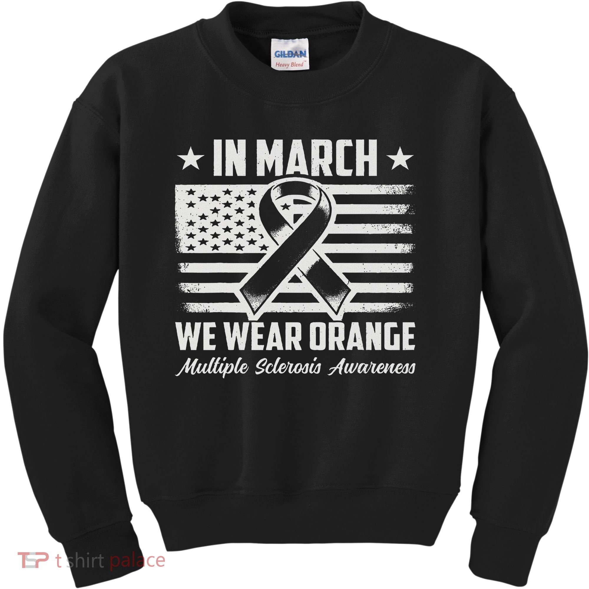 In March We Wear Orange For Multiple Sclerosis Awareness Ms Kids Sweatshirt