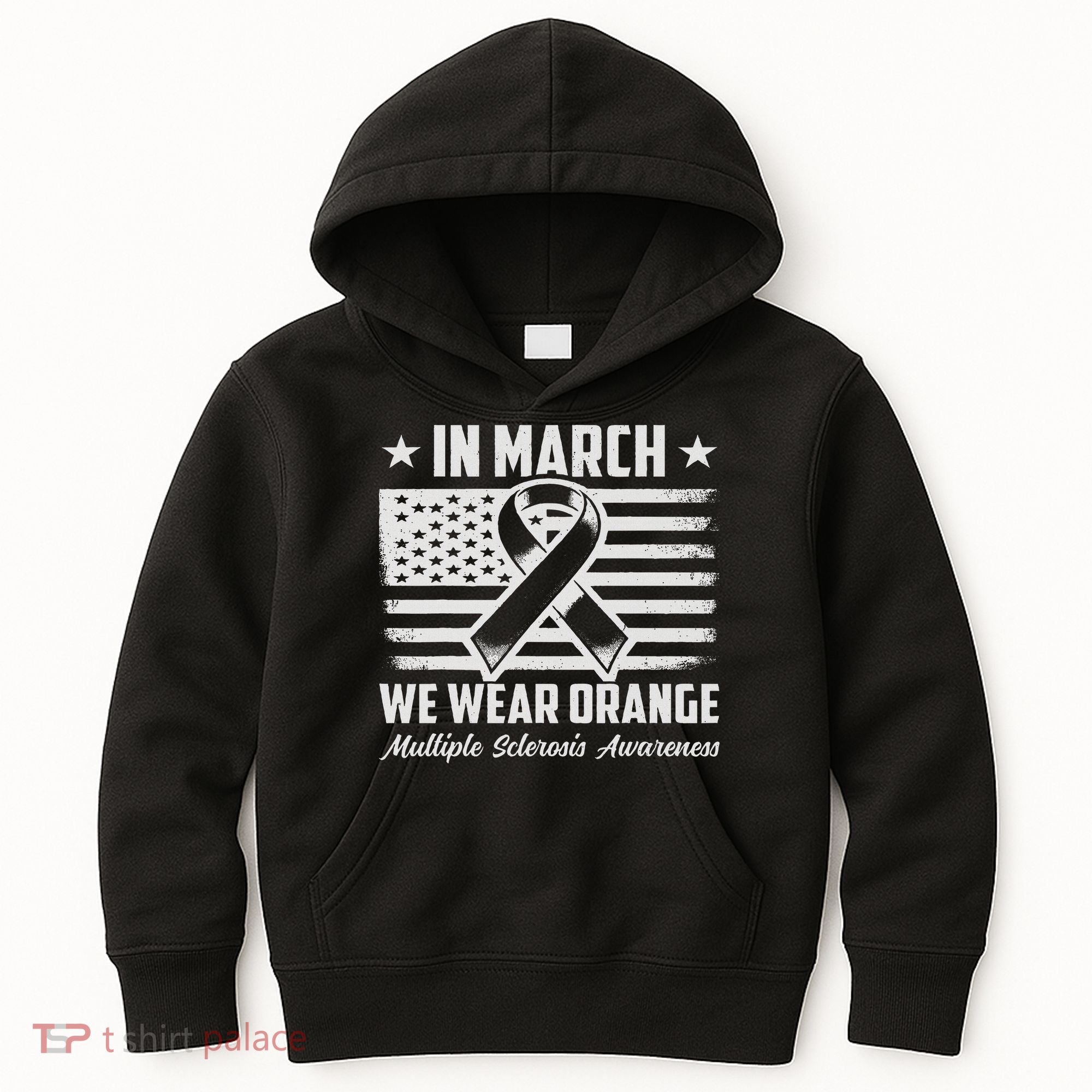 In March We Wear Orange For Multiple Sclerosis Awareness Ms Kids Hoodie