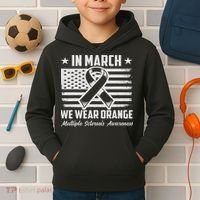 In March We Wear Orange For Multiple Sclerosis Awareness Ms Kids Hoodie thumb 2