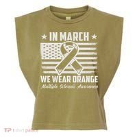 In March We Wear Orange For Multiple Sclerosis Awareness Ms Garment-Dyed Women's Muscle Tee thumb 0