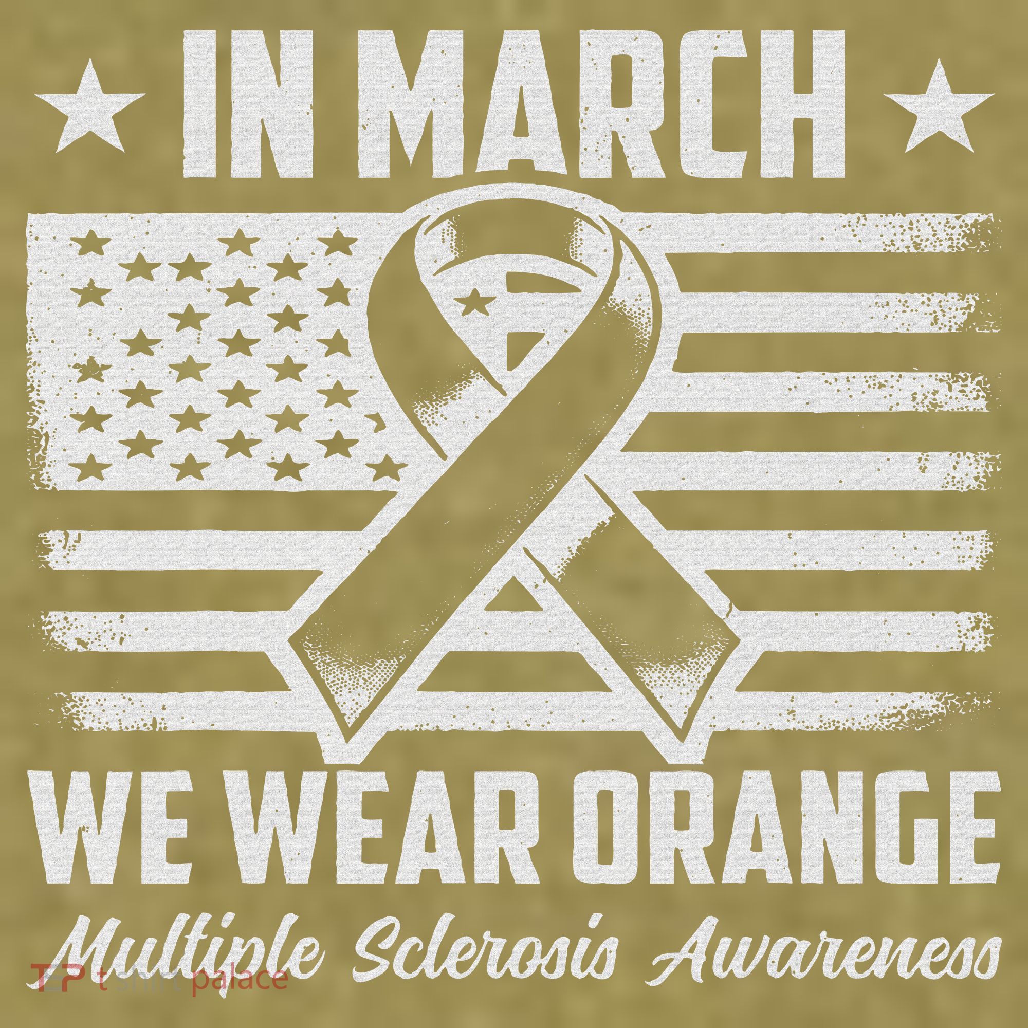 In March We Wear Orange For Multiple Sclerosis Awareness Ms Garment-Dyed Women's Muscle Tee