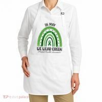 In May We Wear Green Mental Health Awareness Rainbow Apron thumb 2