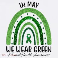 In May We Wear Green Mental Health Awareness Rainbow Women's Hoodie thumb 2