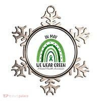 In May We Wear Green Mental Health Awareness Rainbow Ornament thumb 0