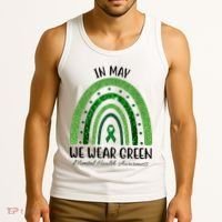In May We Wear Green Mental Health Awareness Rainbow Tank Top thumb 3