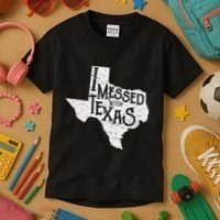 I Messed With Texas DonT Mess With This Texan Funny Texas Kids T-Shirt thumb 3