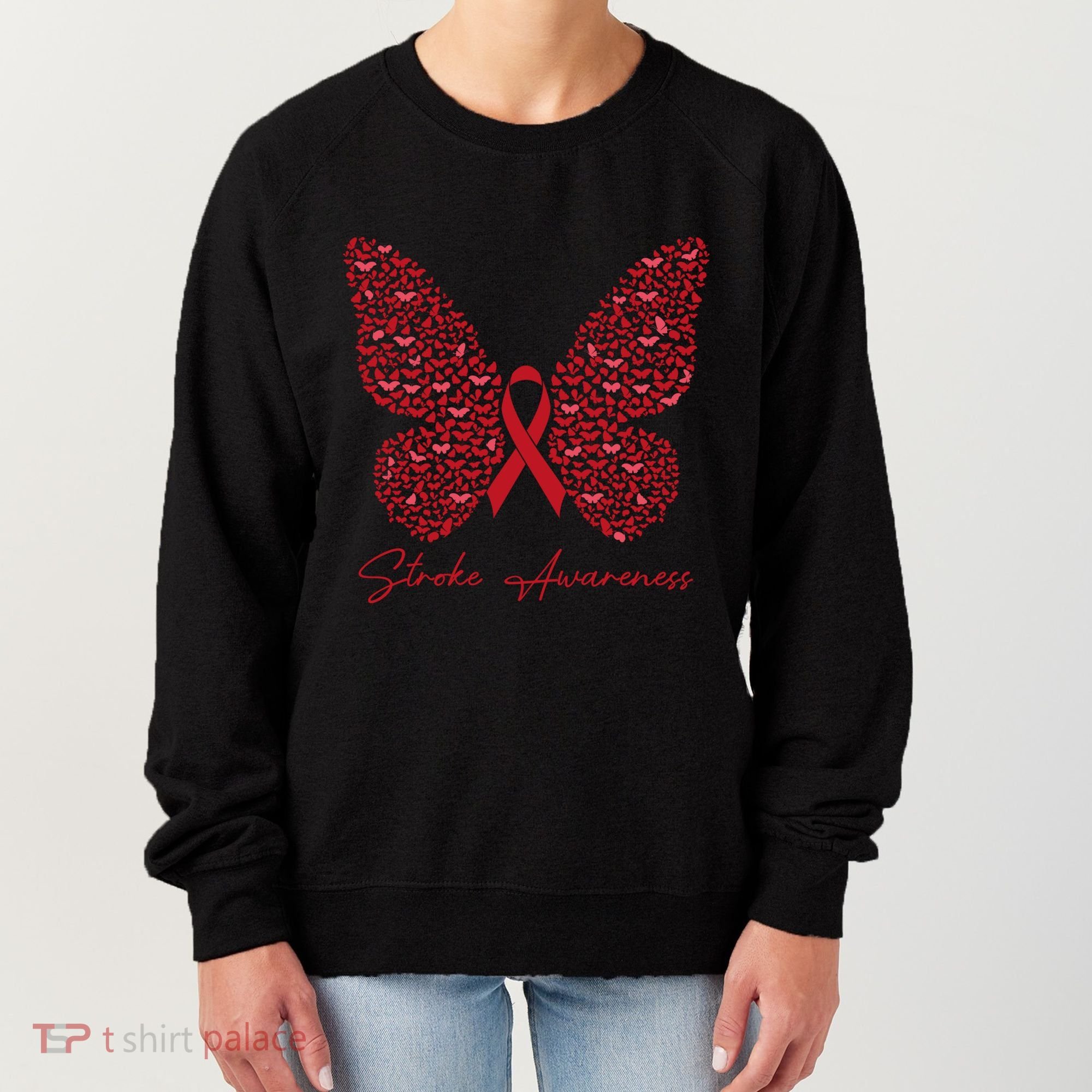 In May We Wear Red For Stroke Awareness Month Support Gift Women's Sweatshirt