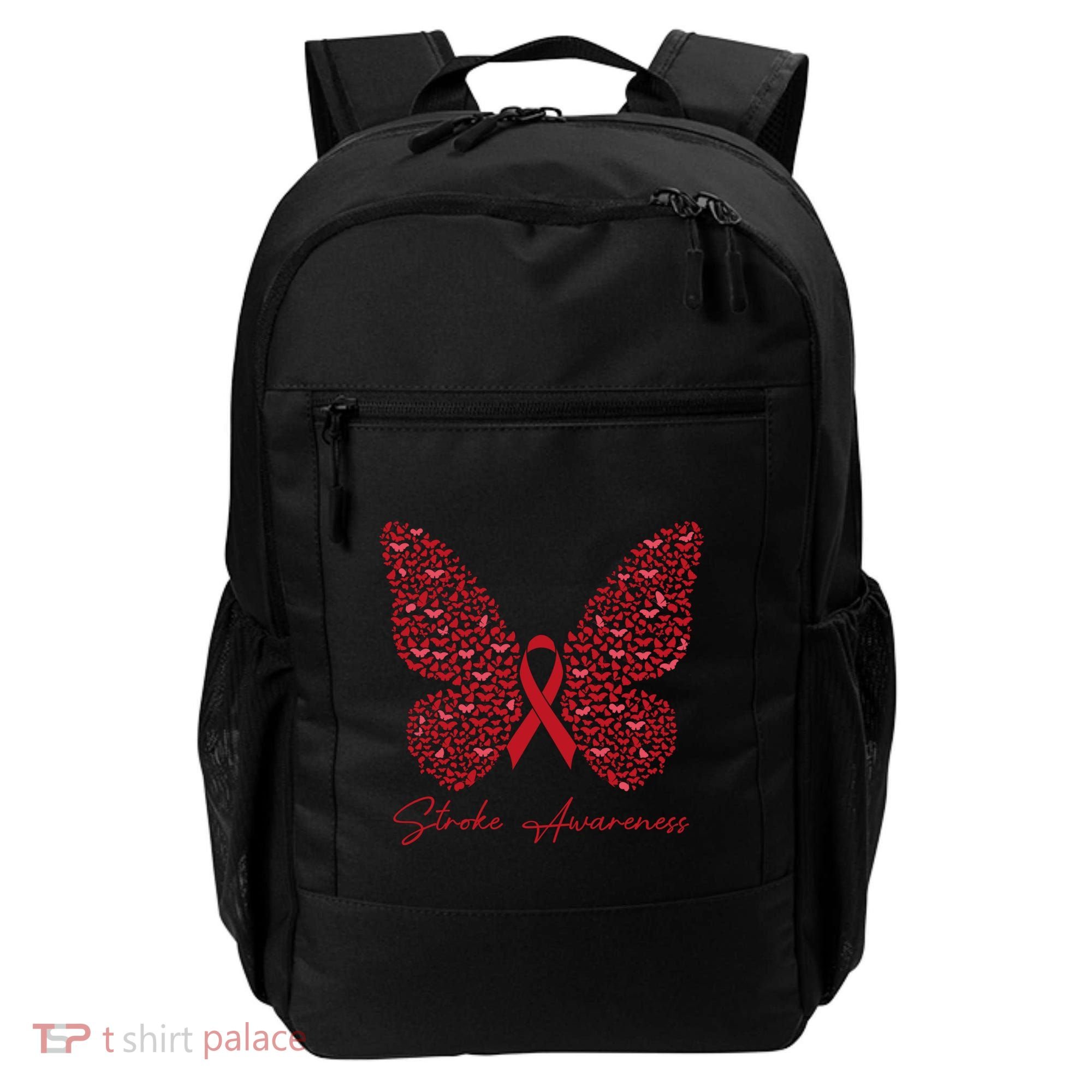 In May We Wear Red For Stroke Awareness Month Support Gift Backpack