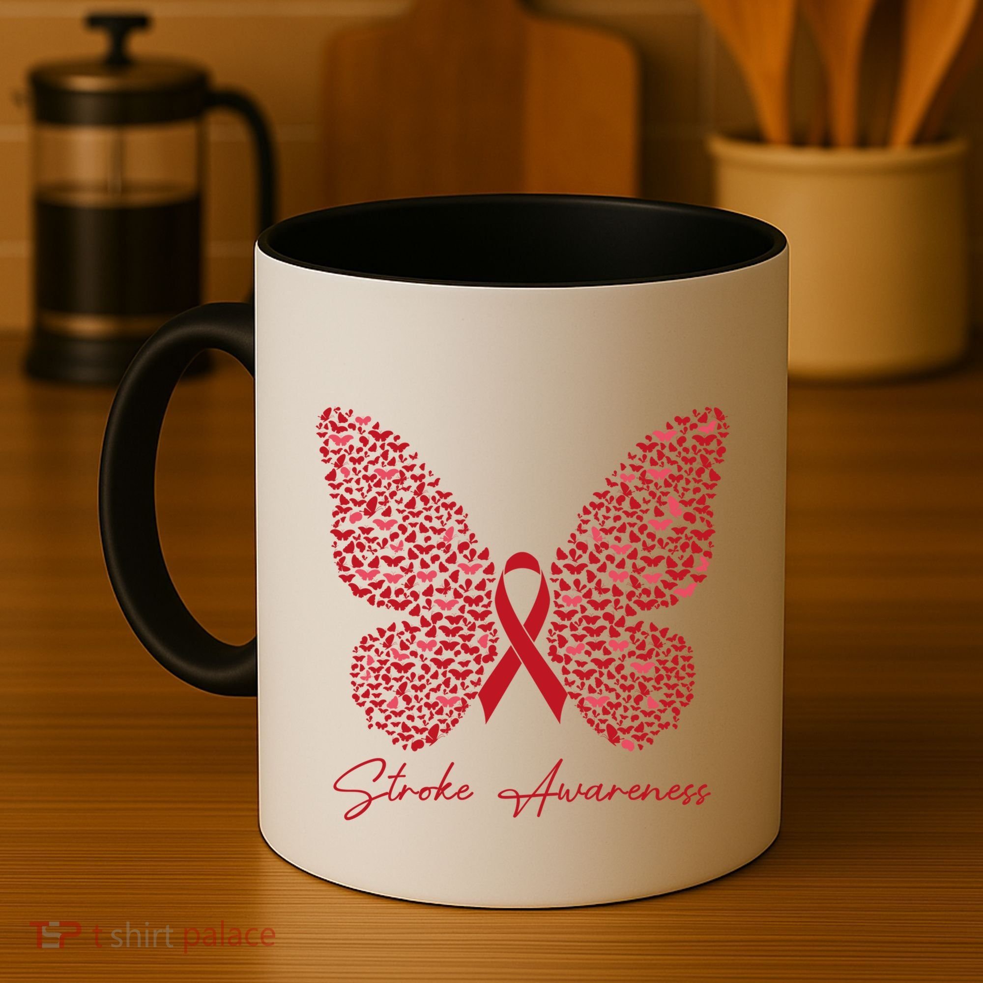 In May We Wear Red For Stroke Awareness Month Support Gift Coffee Mug