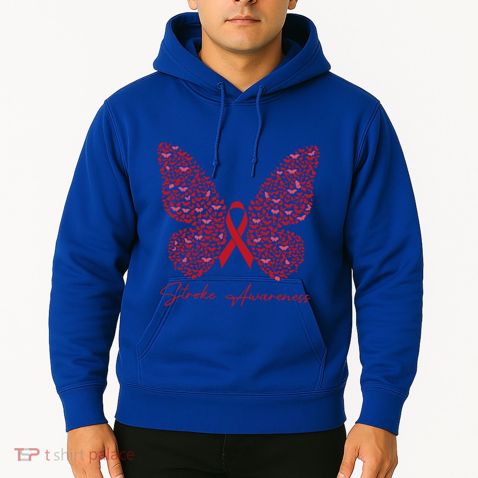 In May We Wear Red For Stroke Awareness Month Support Gift Hoodie