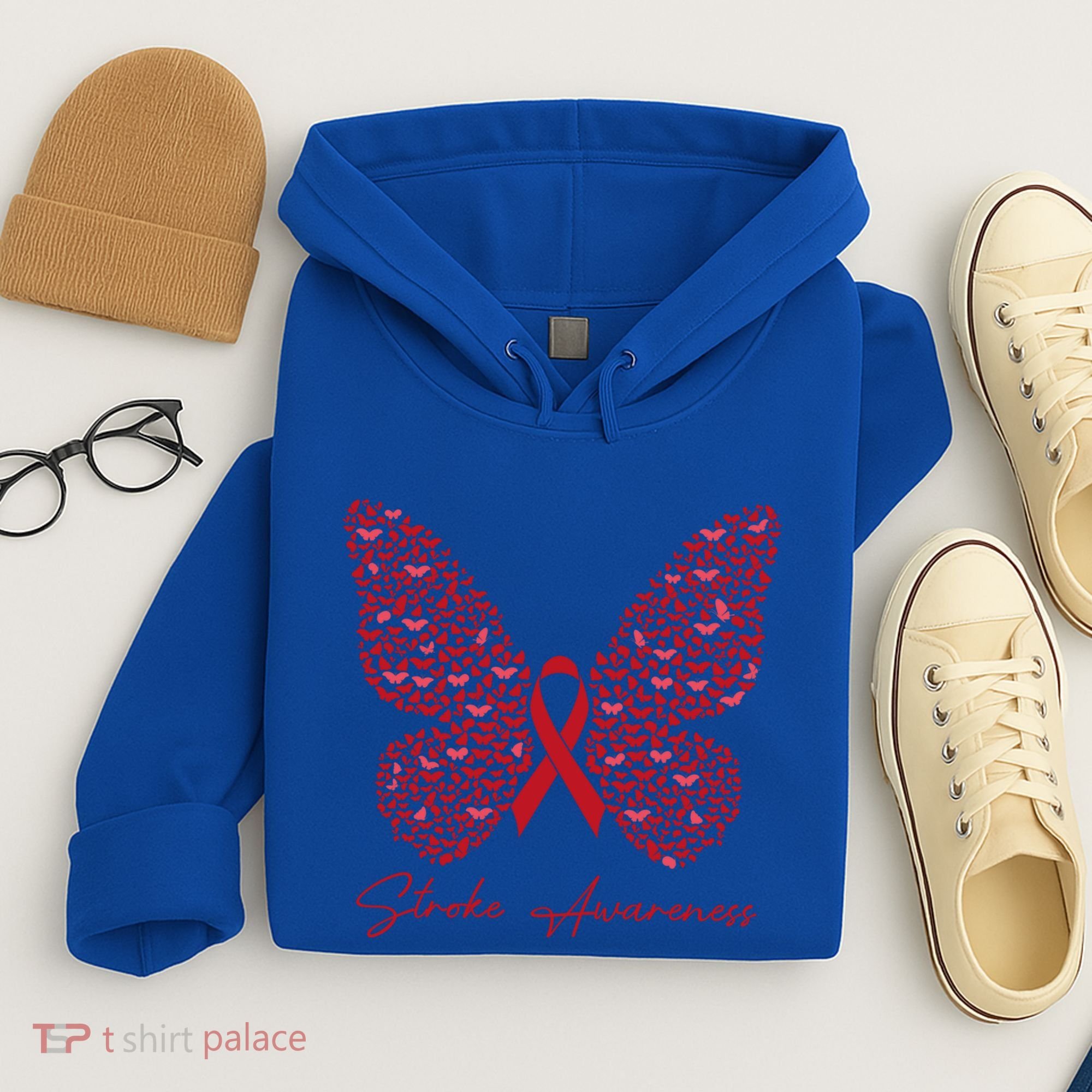 In May We Wear Red For Stroke Awareness Month Support Gift Hoodie