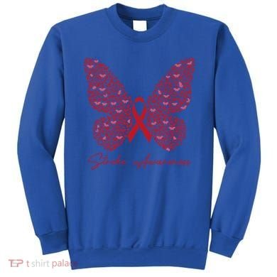 In May We Wear Red For Stroke Awareness Month Support Gift Sweatshirt