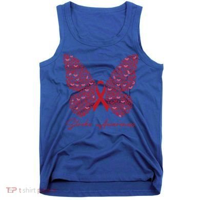 In May We Wear Red For Stroke Awareness Month Support Gift Tank Top