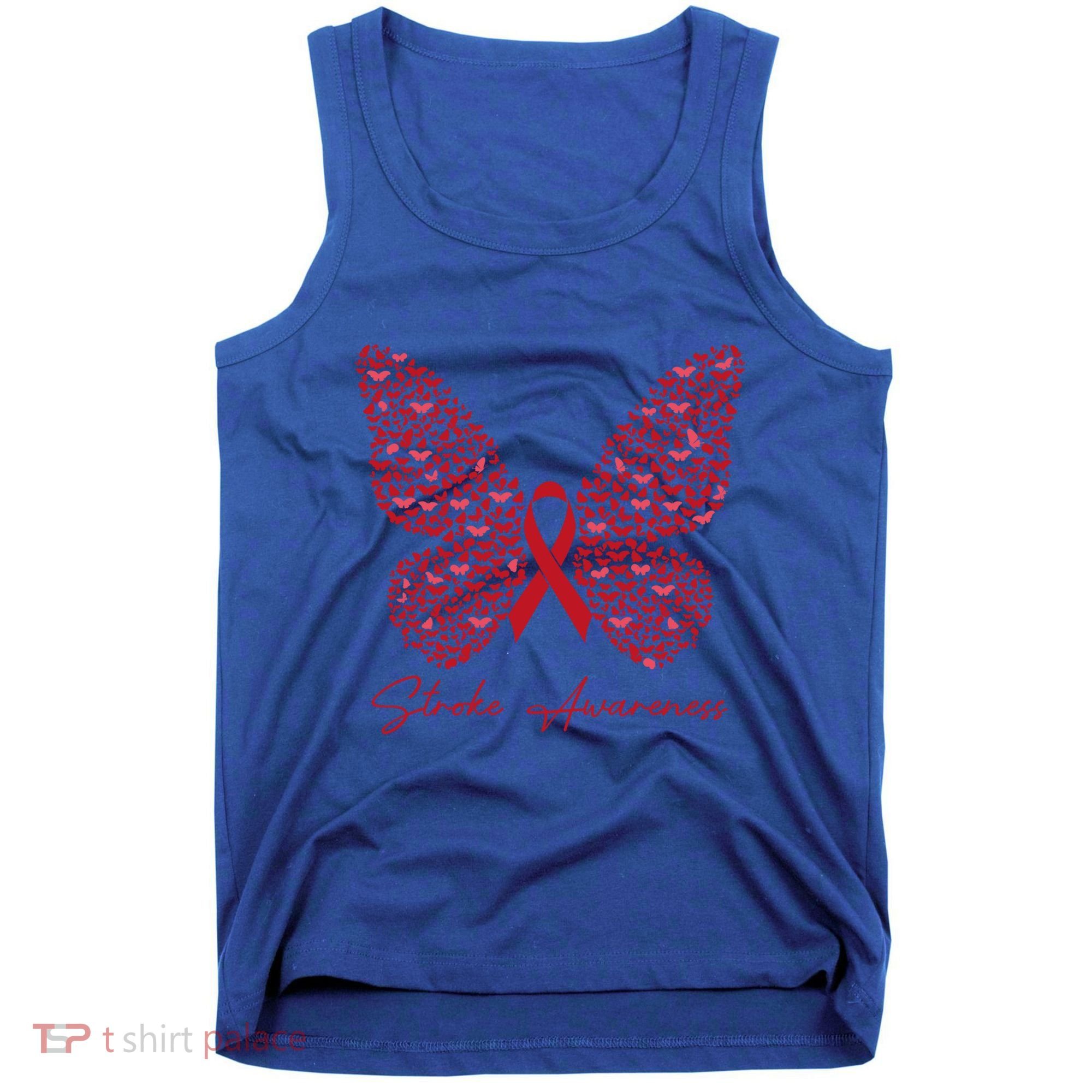 In May We Wear Red For Stroke Awareness Month Support Gift Tank Top