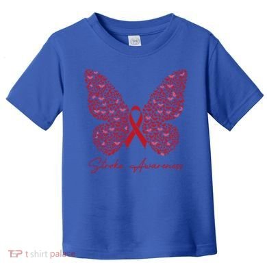 In May We Wear Red For Stroke Awareness Month Support Gift Toddler T-Shirt