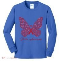 In May We Wear Red For Stroke Awareness Month Support Gift Kids Long Sleeve Shirt thumb 0