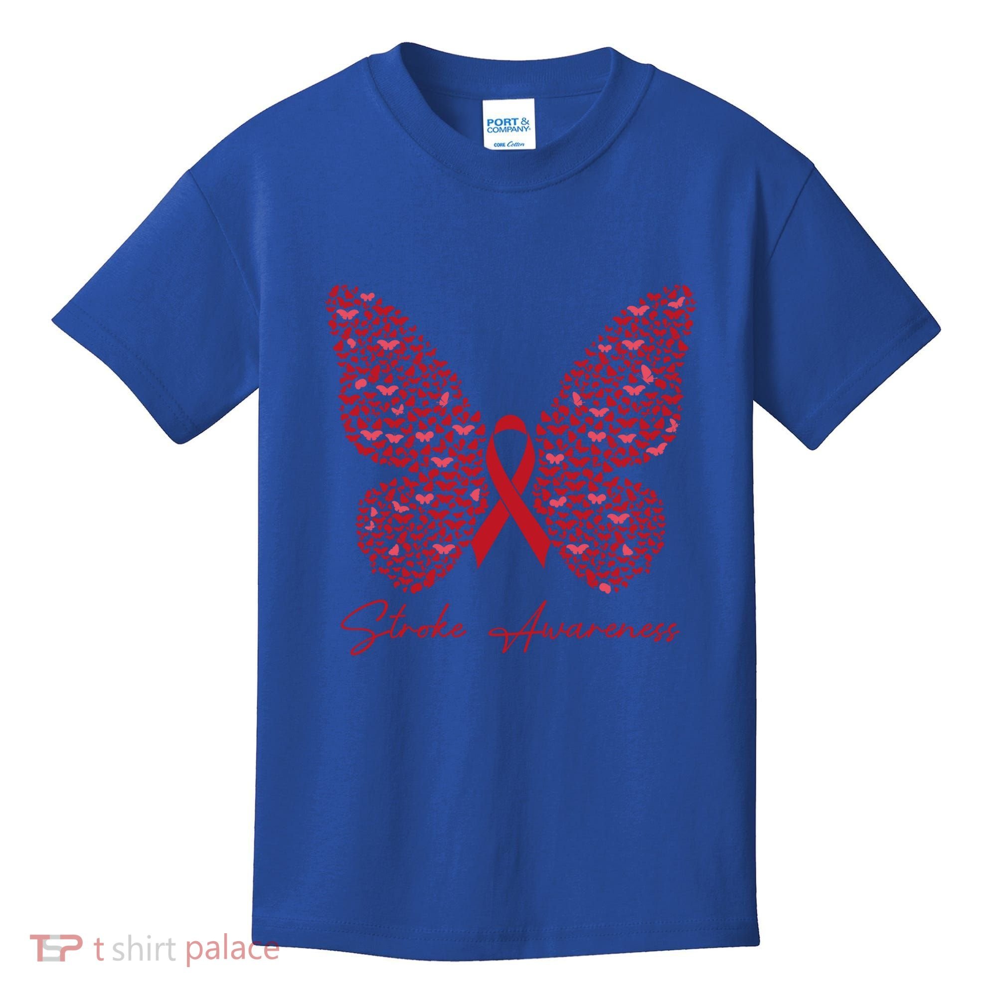 In May We Wear Red For Stroke Awareness Month Support Gift Kids T-Shirt