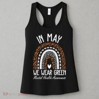 In May We Wear Green Mental Health Awareness Rainbow Women's Tank Top thumb 3