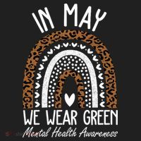 In May We Wear Green Mental Health Awareness Rainbow Hat thumb 2