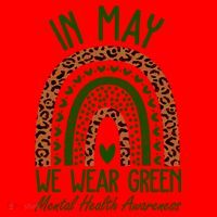 In May We Wear Green Mental Health Awareness Rainbow Santa Hat thumb 1