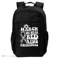 In March We Wear Red HIV AIDS Awareness Aids Hiv Warrior 1 Backpack thumb 0
