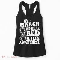 In March We Wear Red HIV AIDS Awareness Aids Hiv Warrior 1 Women's Tank Top thumb 0