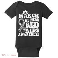 In March We Wear Red HIV AIDS Awareness Aids Hiv Warrior 1 Baby Bodysuit thumb 0