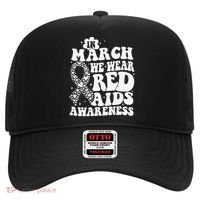 In March We Wear Red HIV AIDS Awareness Aids Hiv Warrior 1 Hat thumb 0