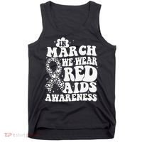 In March We Wear Red HIV AIDS Awareness Aids Hiv Warrior 1 Tank Top thumb 0