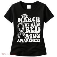 In March We Wear Red HIV AIDS Awareness Aids Hiv Warrior 1 Women's T-Shirt thumb 0