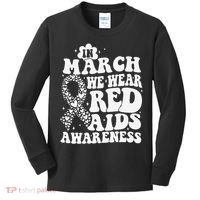 In March We Wear Red HIV AIDS Awareness Aids Hiv Warrior 1 Kids Long Sleeve Shirt thumb 0