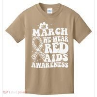 In March We Wear Red HIV AIDS Awareness Aids Hiv Warrior 1 Kids T-Shirt thumb 0